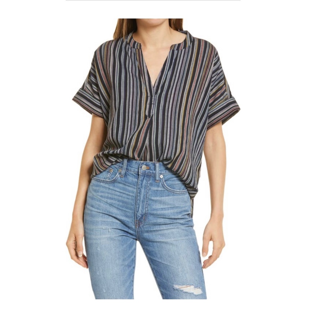 Madewell Lakeline Rainbow Stripe Shirt